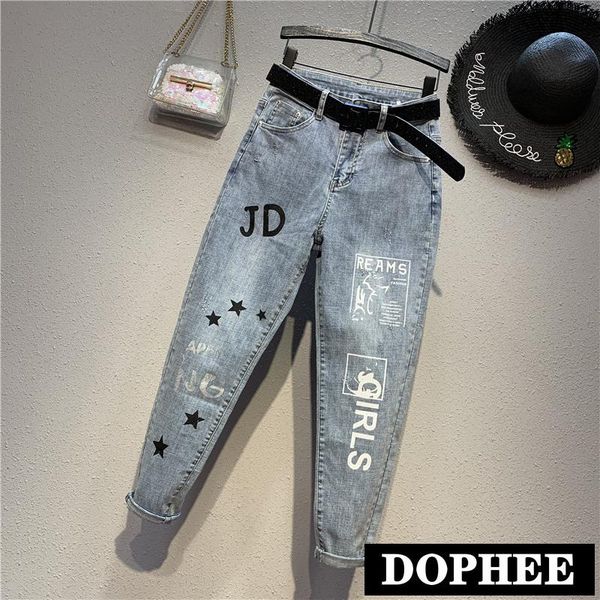 women's jeans european fashion trend 2021 spring high waist denim trousers autumn female loose letter print harem pants, Blue
women's jeans european fashion trend 2021 spring high waist denim trousers autumn female loose letter print harem pants, Blue