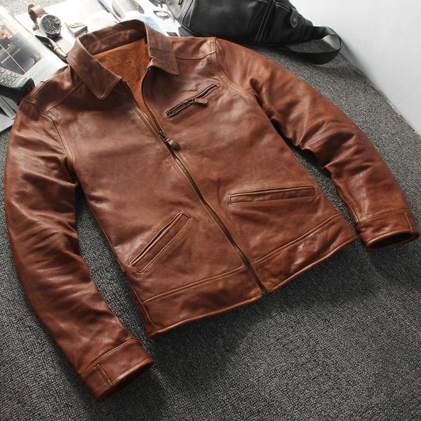 men's leather & faux brown 2021 light american casual style genuine jacket plus size 4xl real natural sheepskin autumn slim fit coat, Black
men's leather & faux brown 2021 light american casual style genuine jacket plus size 4xl real natural sheepskin autumn slim fit coat, Black