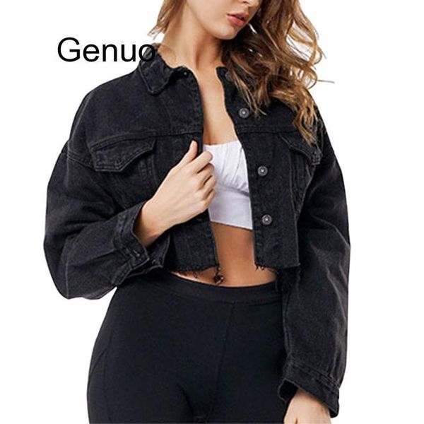 women's vests jean coat black drop shoulder long sleeve frayed hem ripped crop denim jacket women high street single breasted 2021, Black;white
women's vests jean coat black drop shoulder long sleeve frayed hem ripped crop denim jacket women high street single breasted 2021, Black;white