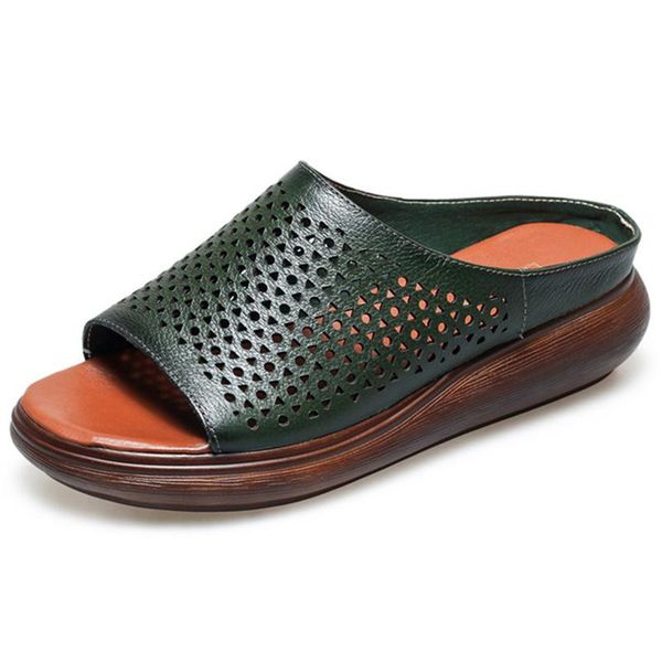 summer women slippers female comfortable genuine leather flat thick bottom hole handmade sandals plus size 35-42, Black
summer women slippers female comfortable genuine leather flat thick bottom hole handmade sandals plus size 35-42, Black
