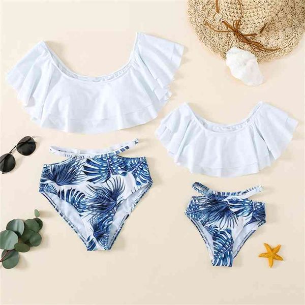 factory7ety ruffle 2019 overseas parent child beach pants bikini swimsuit, White;black
factory7ety ruffle 2019 overseas parent child beach pants bikini swimsuit, White;black
