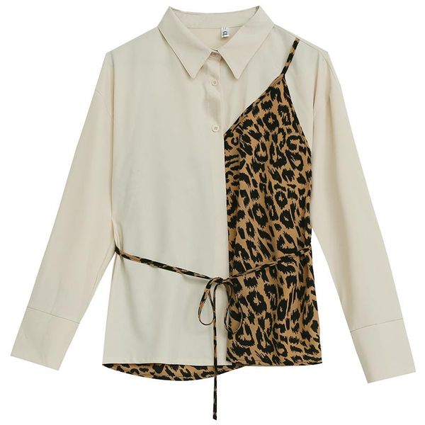women's blouses & shirts 2021 autumn elegant women turn down collar leopard patchwork long sleeves shirt ladies blouse a3567, White
women's blouses & shirts 2021 autumn elegant women turn down collar leopard patchwork long sleeves shirt ladies blouse a3567, White