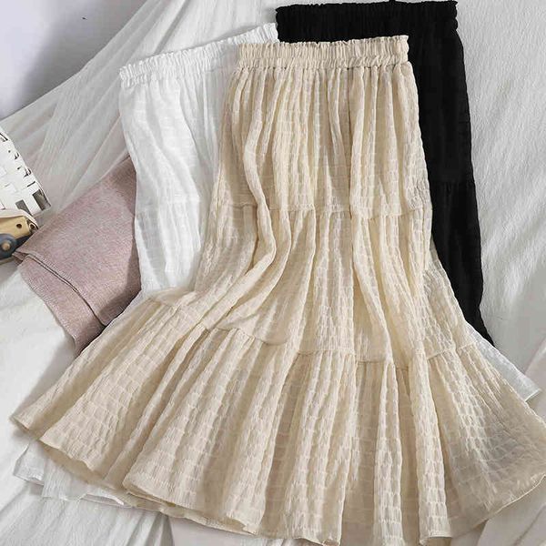 casual retro solid color high waist skirt women summer mid-length over-the-knee s stitching layered ruffles 210420, Black
casual retro solid color high waist skirt women summer mid-length over-the-knee s stitching layered ruffles 210420, Black