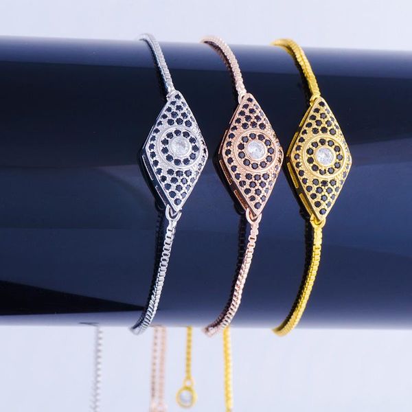 charm bracelets jewelry retro black zircon evil eye for men women handicraft copper micro pave square chain bracelet diy armbanden, Golden;silver
charm bracelets jewelry retro black zircon evil eye for men women handicraft copper micro pave square chain bracelet diy armbanden, Golden;silver