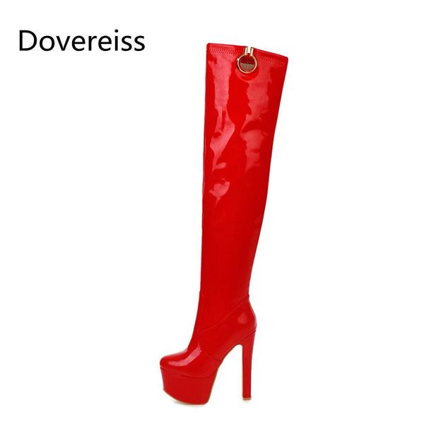 boots dovereiss fashion women's shoes winter concise pure color red platform white over the knee zipper 33-48, Black
boots dovereiss fashion women's shoes winter concise pure color red platform white over the knee zipper 33-48, Black
