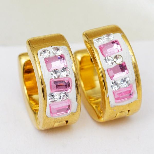 stainless steel hoop earrings women gold color round circle earring pink crystal clip boucle oreille femme 2021 & huggie, Golden;silver
stainless steel hoop earrings women gold color round circle earring pink crystal clip boucle oreille femme 2021 & huggie, Golden;silver