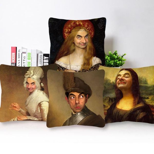 cushion/decorative pillow modern art funny humourous mr bean world throw cover famous oil painting cushion case 45x45cm for room sofa decora
cushion/decorative pillow modern art funny humourous mr bean world throw cover famous oil painting cushion case 45x45cm for room sofa decora