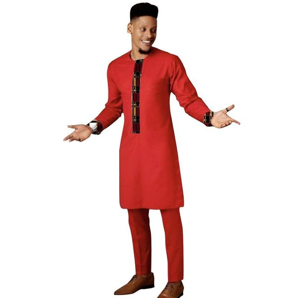 ethnic clothing 2021 elegant african print patchwork +solid pants red cotton men's sets wedding party outfits customized
ethnic clothing 2021 elegant african print patchwork +solid pants red cotton men's sets wedding party outfits customized