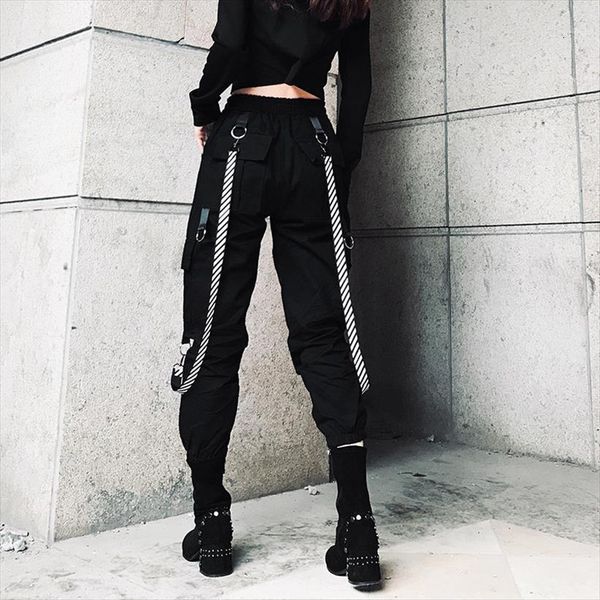 cargo bf loose casual hip womens pants hop sweatpant ribbons elastic drawstring pockets black trousers streetwear capris, Black;white
cargo bf loose casual hip womens pants hop sweatpant ribbons elastic drawstring pockets black trousers streetwear capris, Black;white