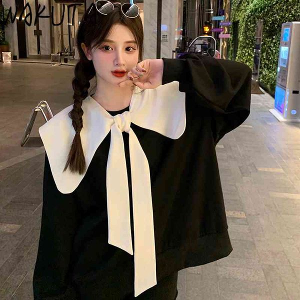 wakuta sweet lasso casual peter pan neck loose hoodie long sleeved pullover korean women's new fashion, Black
wakuta sweet lasso casual peter pan neck loose hoodie long sleeved pullover korean women's new fashion, Black
