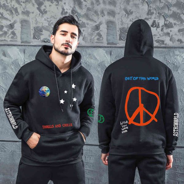 

fashion fleece search astroworld hoodies trend street men's sweater lovers leisure sports coat, Black