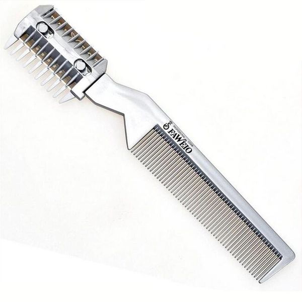 hair brushes professional razor comb trimmer with blade thinning device styling barber tools salon accessories, Silver
hair brushes professional razor comb trimmer with blade thinning device styling barber tools salon accessories, Silver
