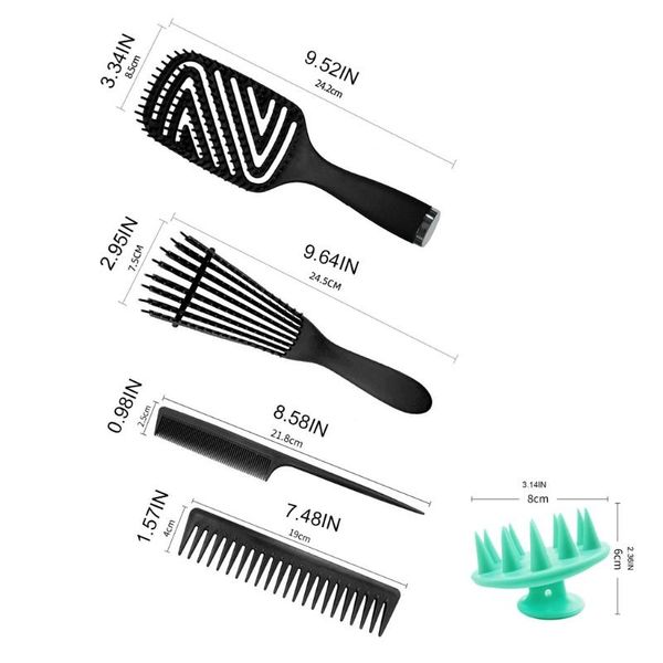 hair brushes 4/5pcs anti-static comb detangling brush scalp massage wide tooth tail combs hairdressing styling tools for salon home use, Silver
hair brushes 4/5pcs anti-static comb detangling brush scalp massage wide tooth tail combs hairdressing styling tools for salon home use, Silver