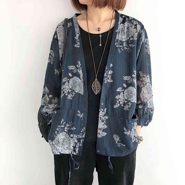 johnature women vintage summer shirts print floral button v-neck long sleeve cotton blouses loose pockets korean style 210521, White
johnature women vintage summer shirts print floral button v-neck long sleeve cotton blouses loose pockets korean style 210521, White