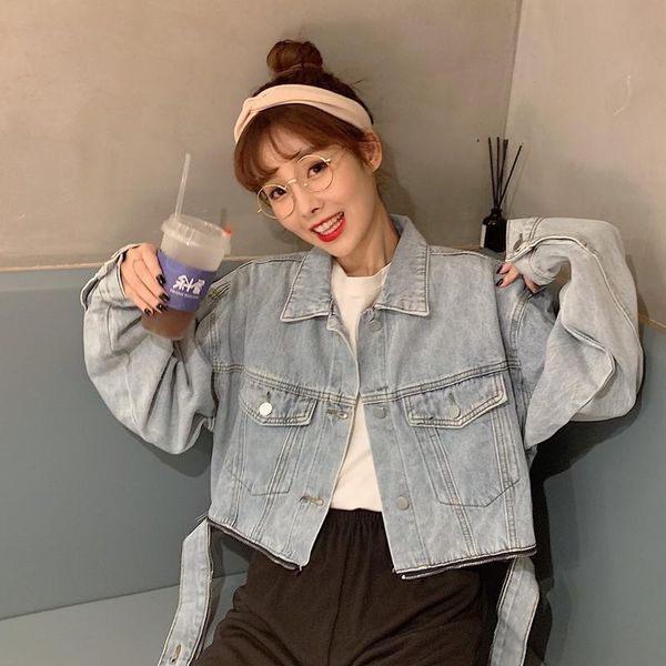 women's jackets causal spring autumn clothing zipper pockets short turn-down collar loose long sleeve denim women coats ulzzang, Black;brown
women's jackets causal spring autumn clothing zipper pockets short turn-down collar loose long sleeve denim women coats ulzzang, Black;brown