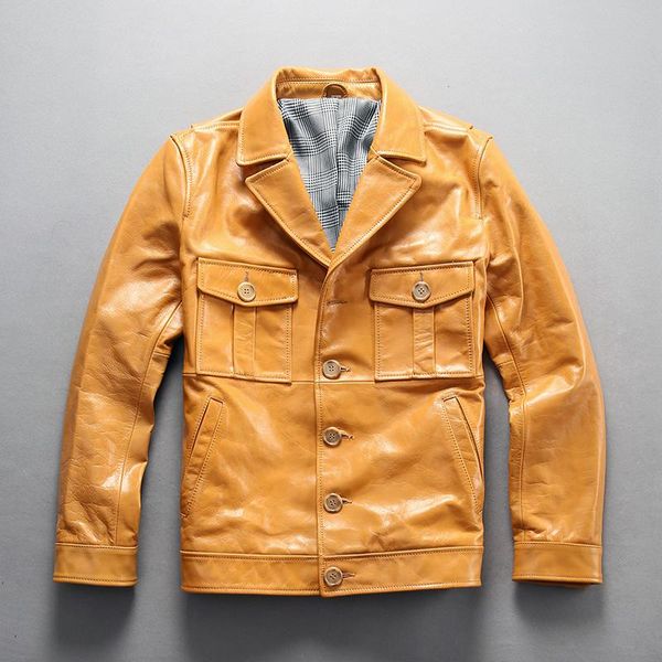men's leather & faux avirex 2021 slim fit real jacket turn down collar yellow genuine men casual coat, Black
men's leather & faux avirex 2021 slim fit real jacket turn down collar yellow genuine men casual coat, Black