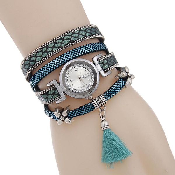 wristwatches original tassel pendant design quartz watches vintage leather women bracelet watch multilayer charming jewelry, Slivery;brown
wristwatches original tassel pendant design quartz watches vintage leather women bracelet watch multilayer charming jewelry, Slivery;brown