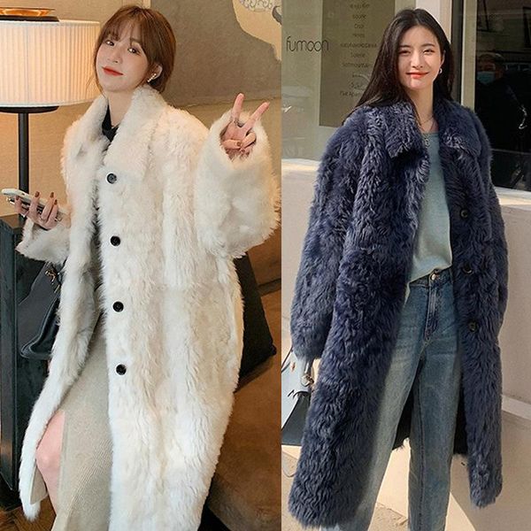 women's fur & faux lugentolo long coat women winter korean fashion loose thick warm streetwear turn-down collar wide-waisted, Black
women's fur & faux lugentolo long coat women winter korean fashion loose thick warm streetwear turn-down collar wide-waisted, Black