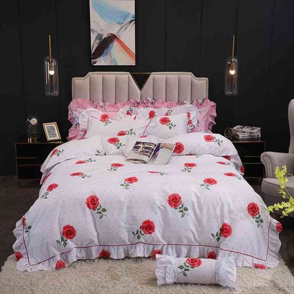 160x200cm vintage blossom rose ruffled soft 100%cotton bedding duvet cover bedskirt set twin king size 4/6pcs
160x200cm vintage blossom rose ruffled soft 100%cotton bedding duvet cover bedskirt set twin king size 4/6pcs