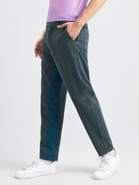 x hoja hueso men contrast polka dot side seam pants n7y7#, Black 
x hoja hueso men contrast polka dot side seam pants n7y7#, Black