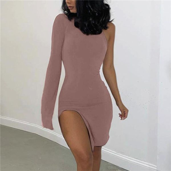casual dresses women one shoulder long sleeve bodycon side split party dress autumn fashion skinny clubwear mini, Black;gray
casual dresses women one shoulder long sleeve bodycon side split party dress autumn fashion skinny clubwear mini, Black;gray