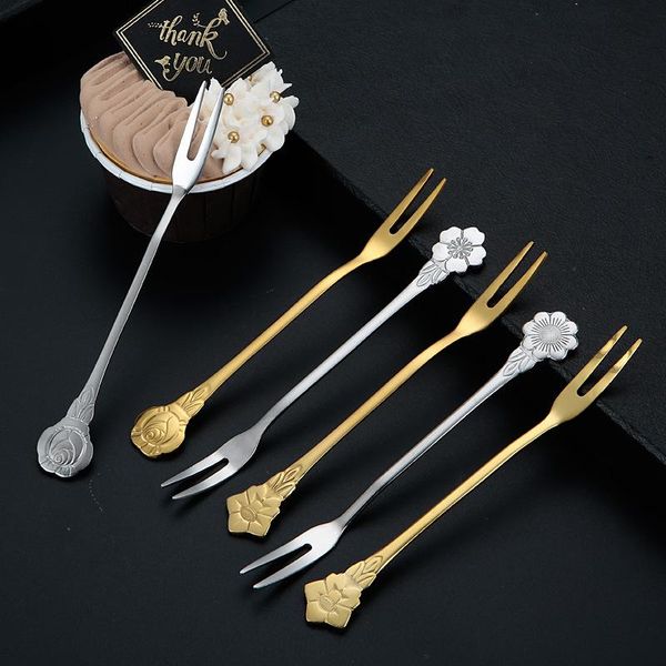 forks 1pcs stainless steel flower design double fork fruit cake dessert cute mini cafeteria household tableware
forks 1pcs stainless steel flower design double fork fruit cake dessert cute mini cafeteria household tableware