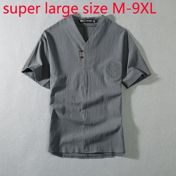 men's t-shirts arrival fashion super large summer embroidered linen short sleeve men thin cotton plus size m-2xl3xl4xl5xl6xl7xl8xl9xl, White;black
men's t-shirts arrival fashion super large summer embroidered linen short sleeve men thin cotton plus size m-2xl3xl4xl5xl6xl7xl8xl9xl, White;black
