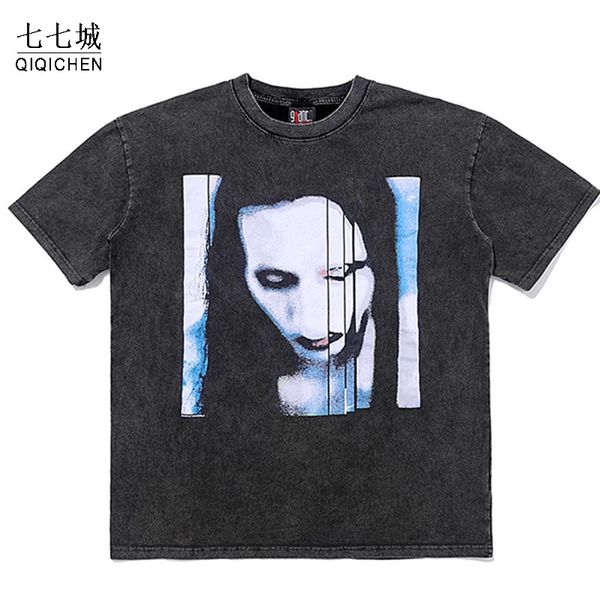 vintage washed t-shirt men hip hop gothic graphic print tees streetwear summer oversized harajuku top, White;black
vintage washed t-shirt men hip hop gothic graphic print tees streetwear summer oversized harajuku top, White;black