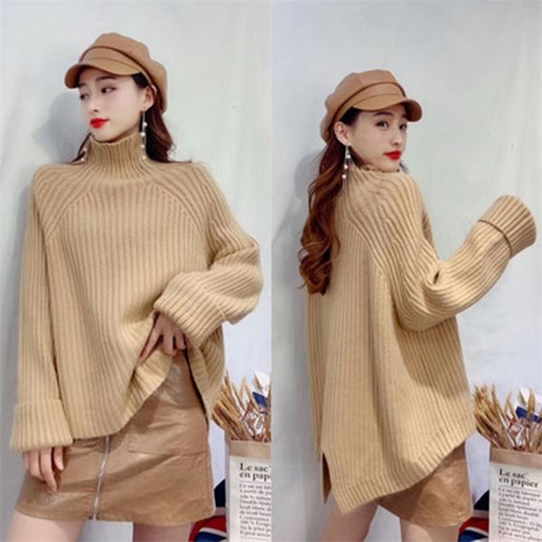 net red sweater women's korean version autumn winter casual solid color turtleneck warm thick 210427, White;black
net red sweater women's korean version autumn winter casual solid color turtleneck warm thick 210427, White;black