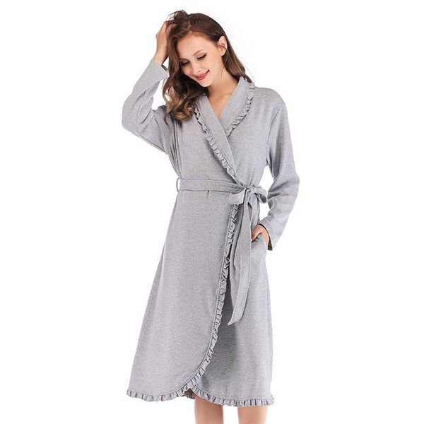 women's sleepwear sanderala women modal ruffled robe v neck belted long sleeve loose comfortable lingerie gown bathrobe homewear, Black;red
women's sleepwear sanderala women modal ruffled robe v neck belted long sleeve loose comfortable lingerie gown bathrobe homewear, Black;red