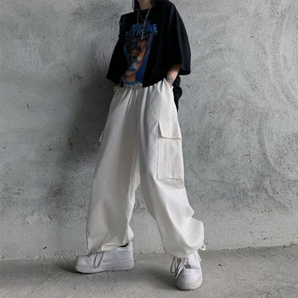 harajuku white cargo vintage womens pant high waist hip hop streetwear pockets straight joker black trousers for female, Black;white
harajuku white cargo vintage womens pant high waist hip hop streetwear pockets straight joker black trousers for female, Black;white