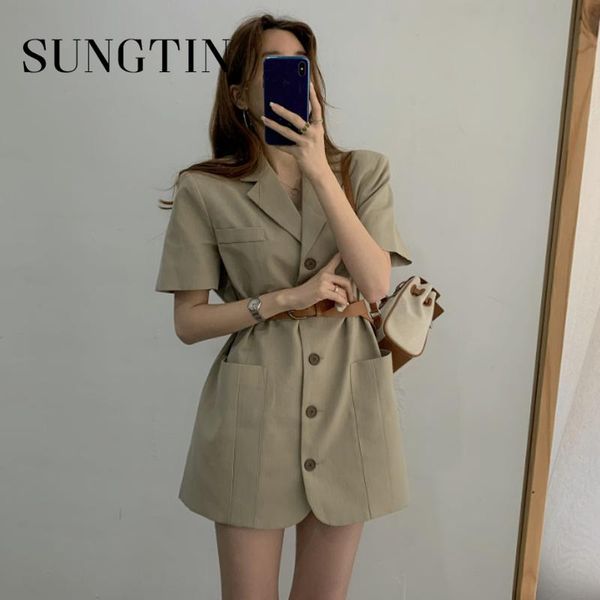 sungtin korean white blazer dress women elegant casual office work ladies loose button chic vestidos fashion vintage outerwear women's, White;black
sungtin korean white blazer dress women elegant casual office work ladies loose button chic vestidos fashion vintage outerwear women's, White;black