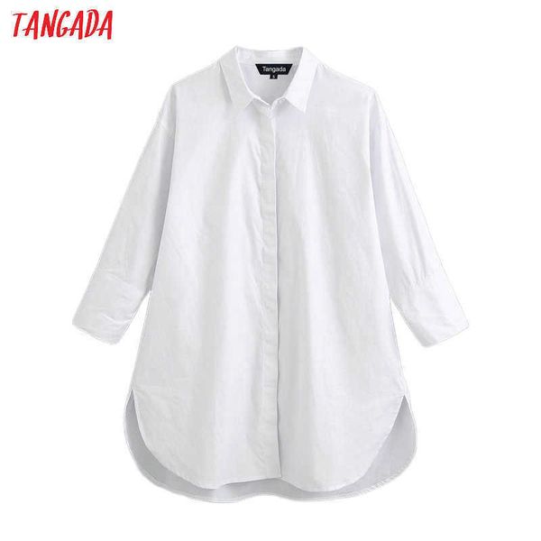 tangada women oversized white cotton shirts blouse long sleeve solid female casual long shirt be575 210609
tangada women oversized white cotton shirts blouse long sleeve solid female casual long shirt be575 210609