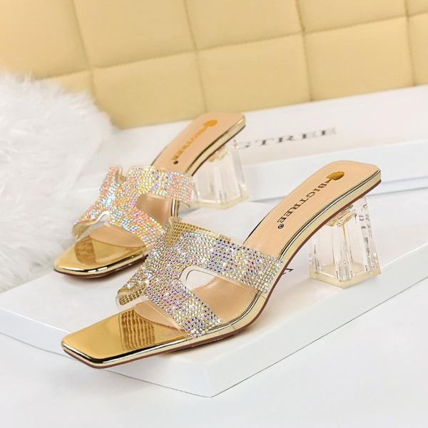 sandals korean fashion women's and slippers transparent heels thick hollow rhinestone shoes, Black
sandals korean fashion women's and slippers transparent heels thick hollow rhinestone shoes, Black