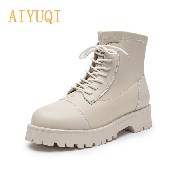 boots aiyuqi women genuine leather lace-up fashion motorcycle thick-soled thick-heel ankle, Black
boots aiyuqi women genuine leather lace-up fashion motorcycle thick-soled thick-heel ankle, Black