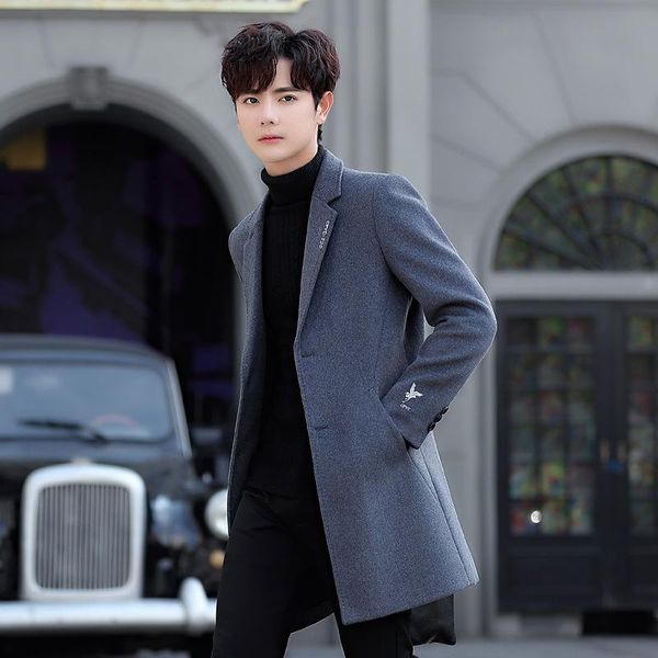 men's wool & blends in the winter men long han edition cultivate morality coat leisure woolen cloth 6frq, Black
men's wool & blends in the winter men long han edition cultivate morality coat leisure woolen cloth 6frq, Black