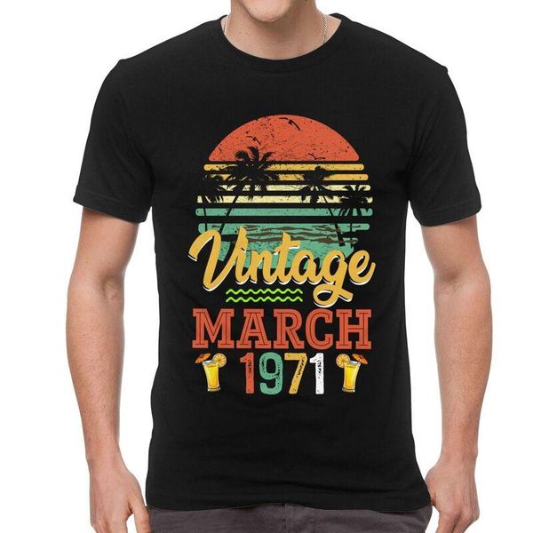 men's t-shirts vintage march 1971 t shirt mens 100% cotton print harajuku tshirt short sleeve 49 years old birthday gift tees, White;black
men's t-shirts vintage march 1971 t shirt mens 100% cotton print harajuku tshirt short sleeve 49 years old birthday gift tees, White;black