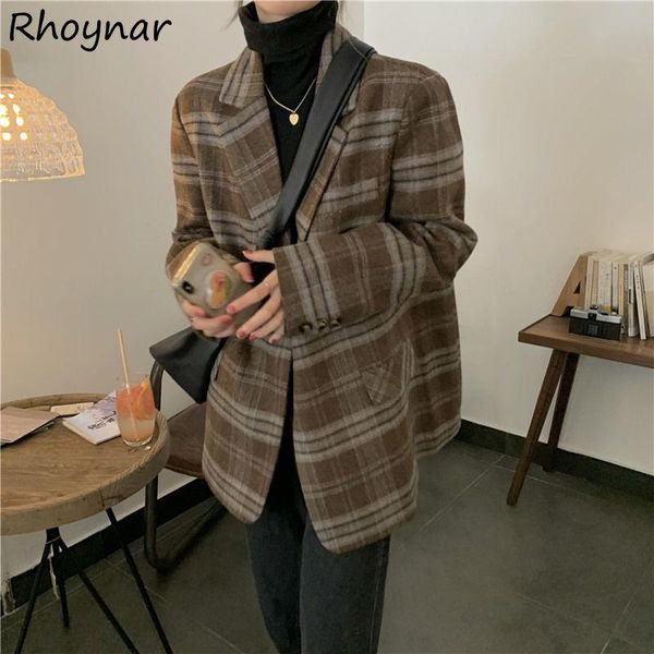 women's suits & blazers women stylish casual all-match plaid minimalist notched students design female clothing autumn comfort classic, White;black
women's suits & blazers women stylish casual all-match plaid minimalist notched students design female clothing autumn comfort classic, White;black