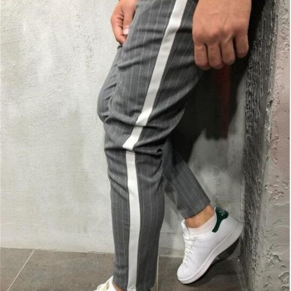 men's summer handsome designer pencil new spring striped casual pants for mens clothing, Black
men's summer handsome designer pencil new spring striped casual pants for mens clothing, Black