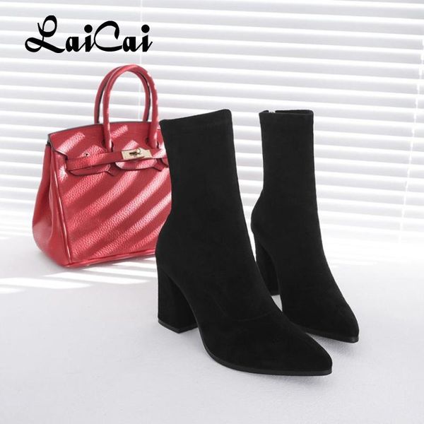 spring boots women's high shoes heel chunky hee pointed-toe frosted suede rear zip middle tube boot's, Black
spring boots women's high shoes heel chunky hee pointed-toe frosted suede rear zip middle tube boot's, Black