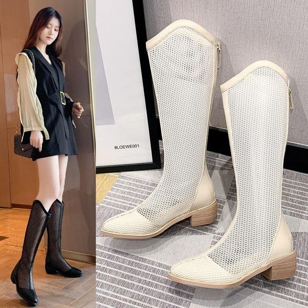 boots women low heel mesh sandal breathable street wooden sandals fashion hollow out long shoes, Black
boots women low heel mesh sandal breathable street wooden sandals fashion hollow out long shoes, Black