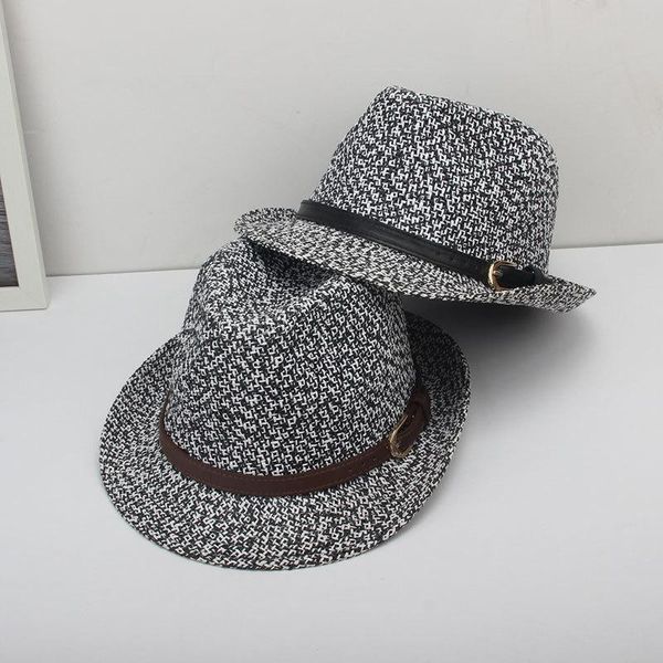wide brim hats straw roll edge mixed color classical fashion beautiful cool fedora sun for men and women, Blue;gray
wide brim hats straw roll edge mixed color classical fashion beautiful cool fedora sun for men and women, Blue;gray