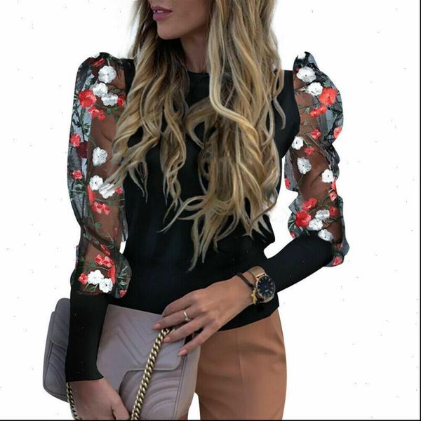 women spring womens blouses mesh puff long sleeve ribbed knitted shirt loose casual lace flower blouse elegant turtleneck party, White
women spring womens blouses mesh puff long sleeve ribbed knitted shirt loose casual lace flower blouse elegant turtleneck party, White