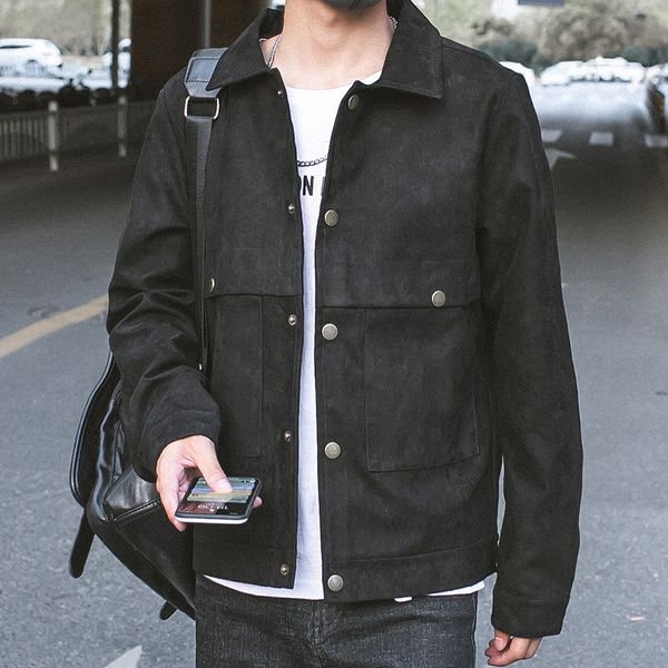 jacket men's spring and autumn korean fashion brand casual hong kong style cardigan youth jackets men clothing, Black;brown
jacket men's spring and autumn korean fashion brand casual hong kong style cardigan youth jackets men clothing, Black;brown