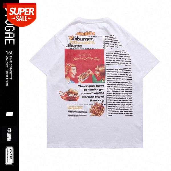 vivgae retro newspaper printing hamburger fries letters loose short-sleeved round neck t-shirt for men and women #wu53, White;black
vivgae retro newspaper printing hamburger fries letters loose short-sleeved round neck t-shirt for men and women #wu53, White;black