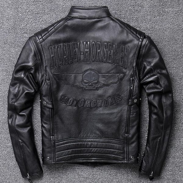 men's leather & faux locomotive clothing lear head layer cowhide man thickening motorcycle riding jacket winter coat, Black
men's leather & faux locomotive clothing lear head layer cowhide man thickening motorcycle riding jacket winter coat, Black