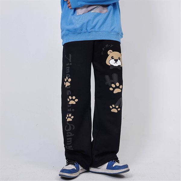 pants fashionable the cartoon bear letter printing casual men's street brand loose wide leg sports drawstring leggings, Black
pants fashionable the cartoon bear letter printing casual men's street brand loose wide leg sports drawstring leggings, Black