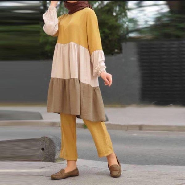 women muslim sets two piece set eid ramadan abaya turkey islamic clothing pleated and long pants caftan musulman ensembles, Red
women muslim sets two piece set eid ramadan abaya turkey islamic clothing pleated and long pants caftan musulman ensembles, Red