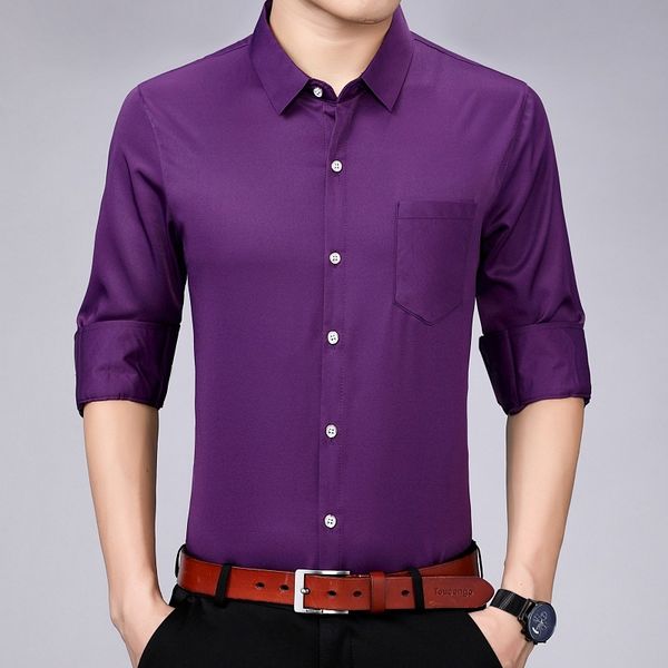 spring and autumn long sleeve men's solid color korean casual real pocket shirt thin lapel non iron inch shirt, Black
spring and autumn long sleeve men's solid color korean casual real pocket shirt thin lapel non iron inch shirt, Black