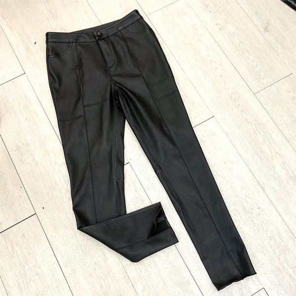 women's pants & capris 2021 womens sheepskin trousers high waist slim feet black leather nine points leggings pencil, Black;white
women's pants & capris 2021 womens sheepskin trousers high waist slim feet black leather nine points leggings pencil, Black;white